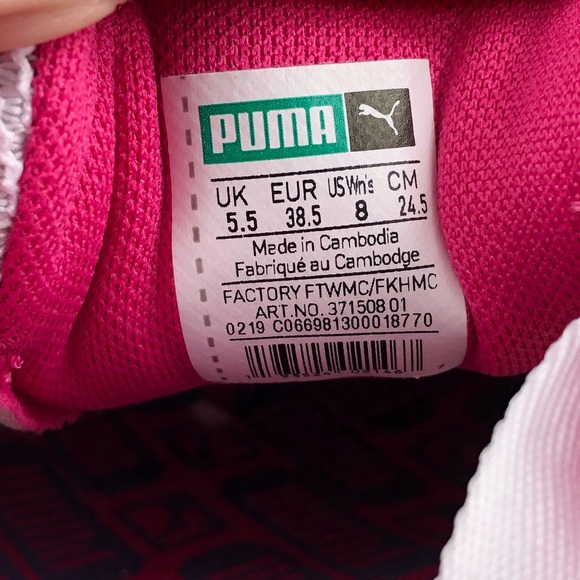 Puma California Leather White Orange Pink Sneakers - Picture 8 of 8